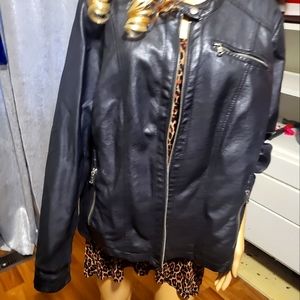 Maurices black faux leather coat.